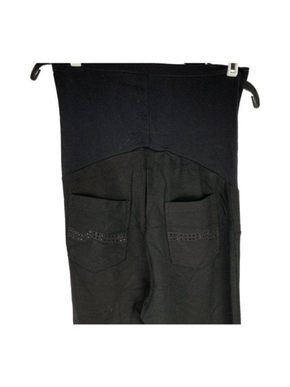 Bella Vida Maternity Black Stretch Skinny Pants Small Rhinestone Pocket Detail - Picture 3 of 11